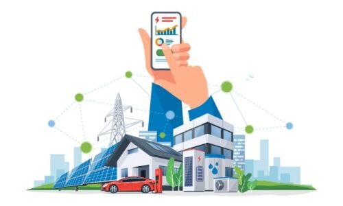 Smartphone avec application de surveillance de l'utilisation de l'énergie électrique